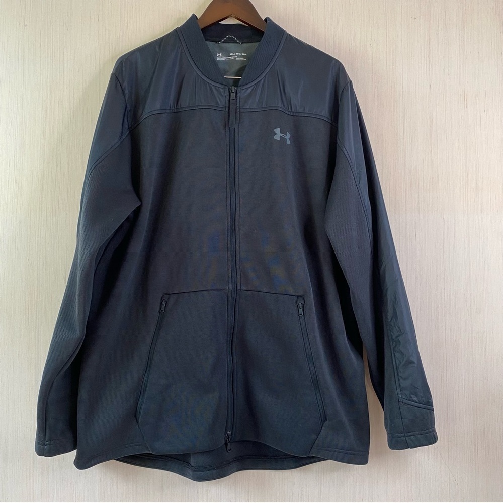 Under Armour Men's Full Zip Coldgear Extended Length Hem Jacket Black XXL